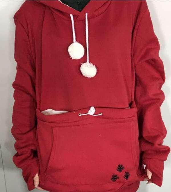 Cute Hoodies Pullover Sweatshirts With Pet Pocket for Winter Women - Minihomy