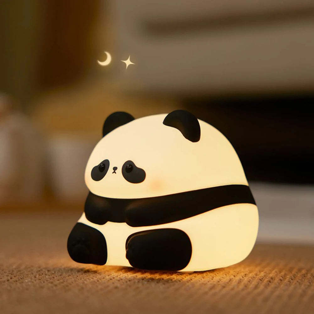 Cute Panda Night Light for Kids - Rechargeable Silicone Lamp, Timing Function, Bedroom Decor, Boys & Girls Gift - Minihomy