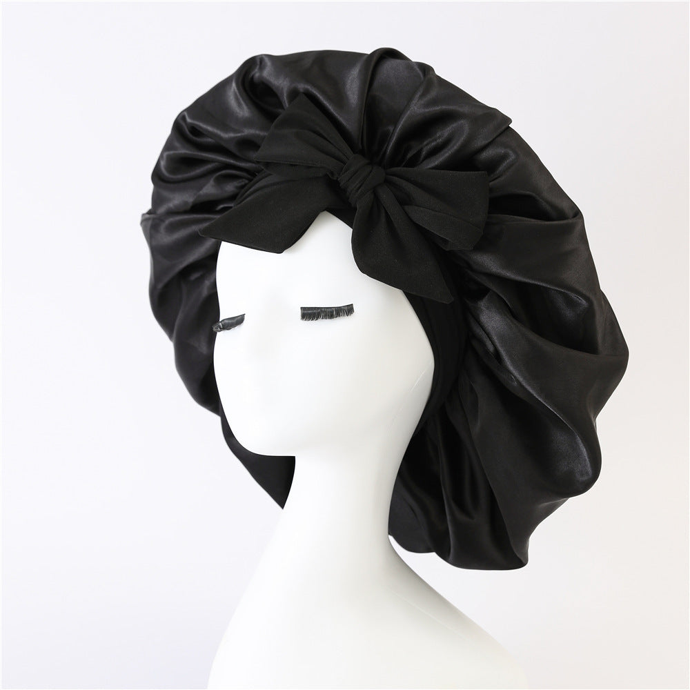 New Silk Bonnet For Sleeping Women Satin Bonnet Hair Bonnet Night Sleep Cap Scarf Wrap For Curly Hair With Tie Band For Curly Hair