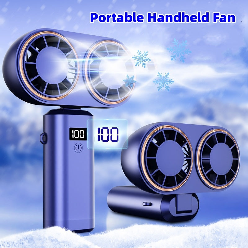 5 Speed USB Rechargeable Neck Fan | Portable Folding Mini Fan with Display