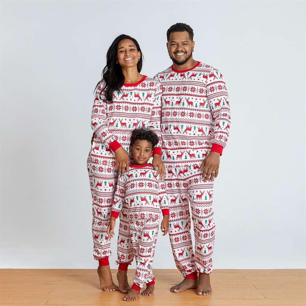 Home Wear Pajamas Christmas Print Casual Suit - Minihomy