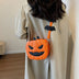 Halloween Bags Funny Pumpkin Cartoon Shoulder Crossbody Bag With Bat - Minihomy