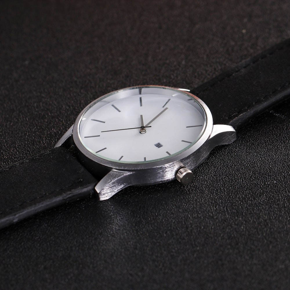 Men watch Fashion Business Large Dial Watch For Men's Matte Belt Simple Quartz Wrist Watch Men clock