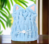 Cute Cat Ears Hair-Drying Towel Bath