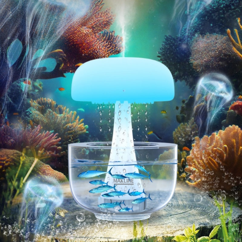 Ultrasonic Humidifier with 7-Color Lights, Aromatherapy Diffuser, Jellyfish Design - Home Decor