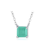 Temperament S925 Sterling Silver Imitation Paraiba Tourmaline Necklace