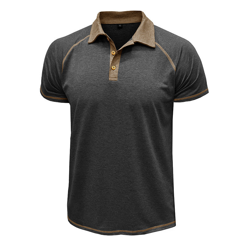 Men's Short Sleeve Polo Shirt - Lapel Collar T-Shirt