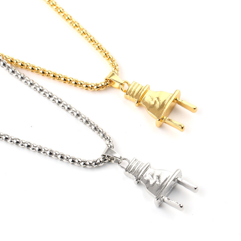 Creative Personality Alloy Lightning Plug Pendant Necklace - Minihomy