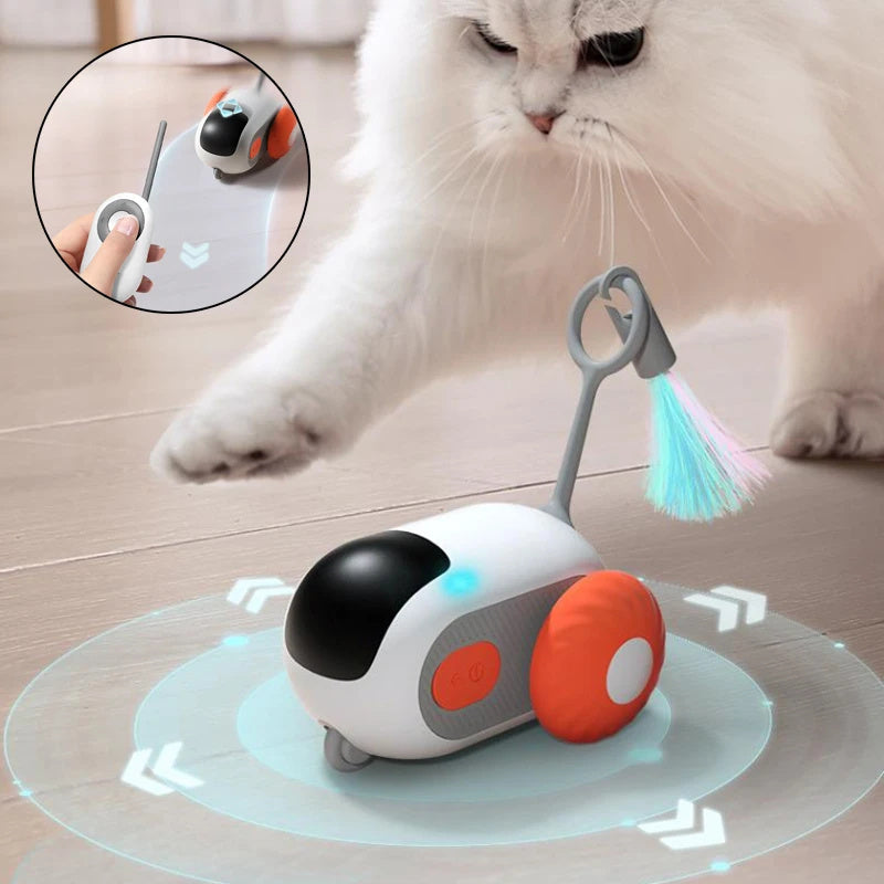 Remote Control Interactive Cat Car Toy USB Charging Chasing Automatic Self-moving Remote Smart Control Car Interactive Pet