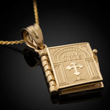 Religion Necklace Openable Holy Bible Book Pendant Necklaces