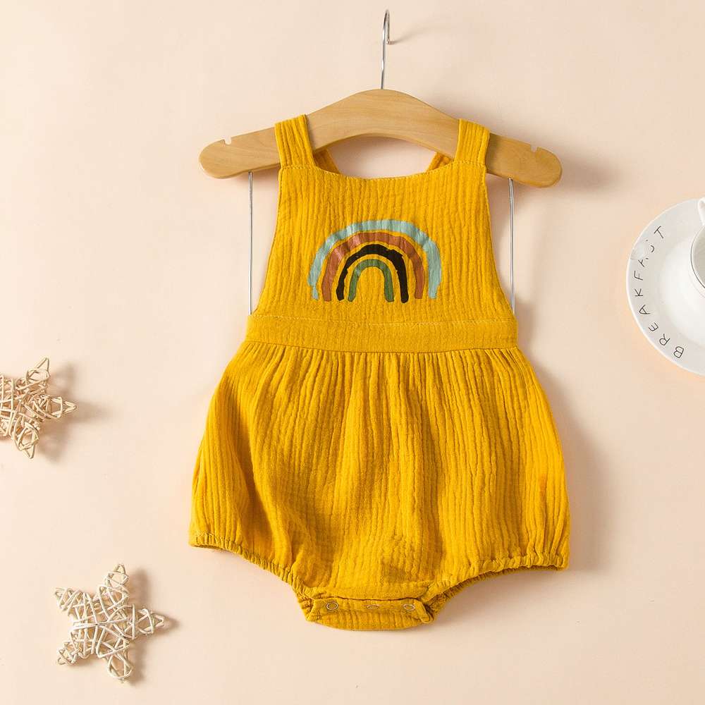 Cute newborn baby rainbow jumpsuit - Minihomy