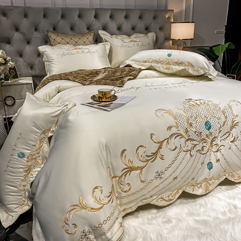 Ice Silk Quilt Sets Bed Sheets Bedding Four-piece Set