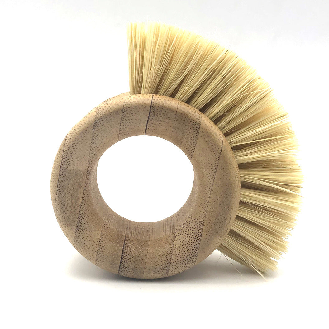 Bamboo sisal kitchen cleaning brush - Minihomy