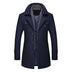 Long Jacket Slim Fit Overcoat Casual Wool Blends Warm Outerwear Windbreaker Men - Minihomy