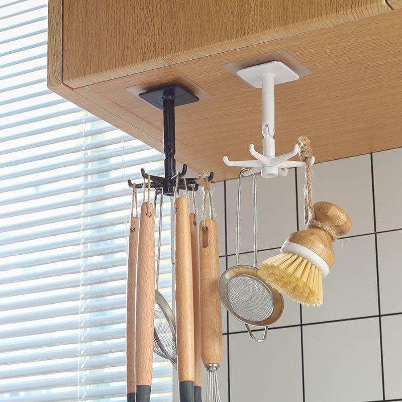 Swivel Hook Bathroom Kitchen Storage Rack