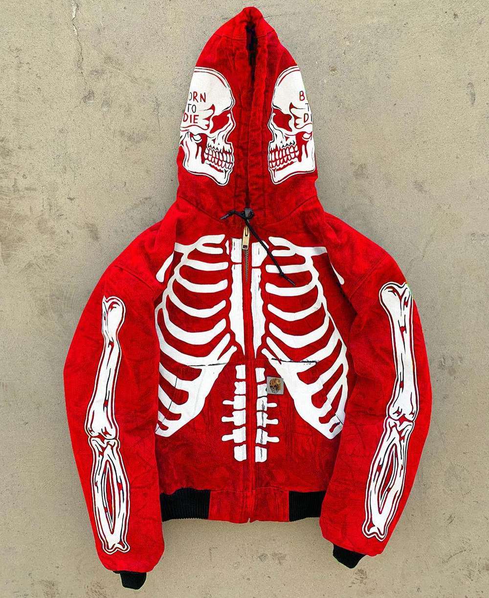 Men's Skeleton Hoodie Custom Full Face Zip: Your New Favorite Statement Piece - Minihomy