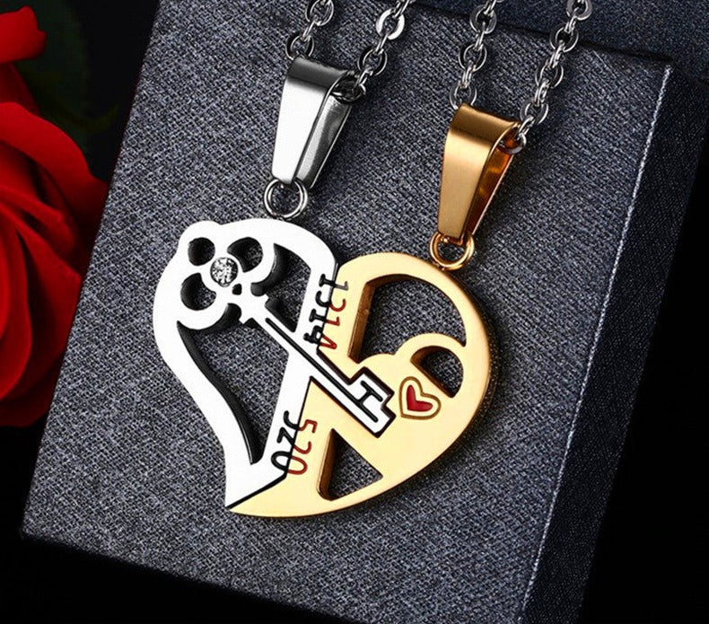 Love Key Combination Couple Necklace - Minihomy