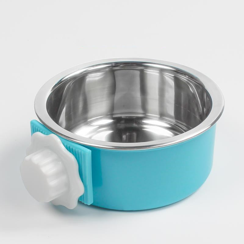 Stainless Steel Dog & Cat Bowl, Non-Tip Water & Food Bowl for Dog Cage