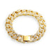 Cuban Thick Link Chain Bracelet Punk Luxury Crystal Bracelets for Women Men - Minihomy