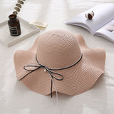 Women's Wavy Edge Big Brim Straw Hat