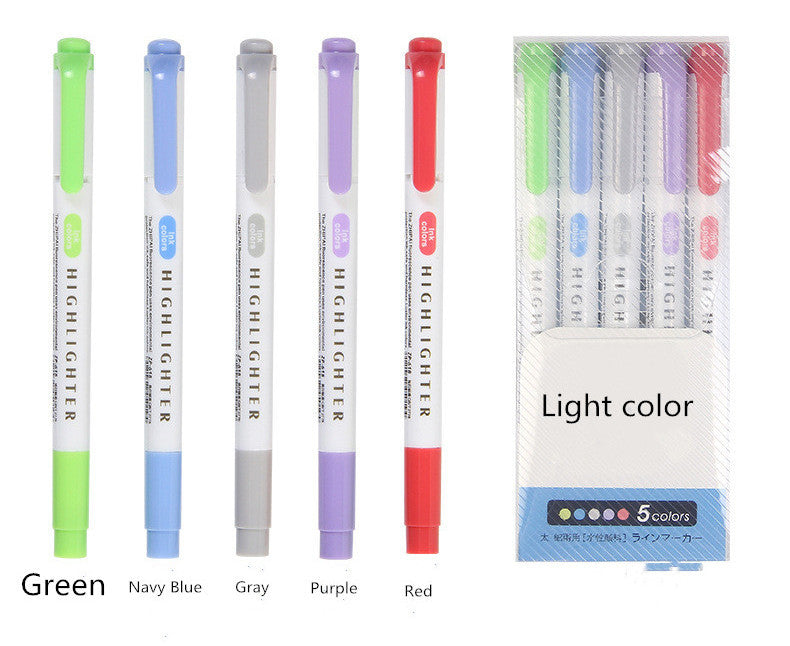 25 Colors Mildliner Highlighter Pens - Double Ended, Fluorescent, Art Markers for School & Office - Minihomy