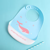 Cute Cartoon Silicone Baby Bibs - Waterproof, Adjustable, for Boys & Girls Feeding