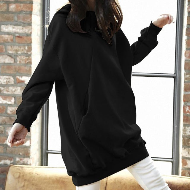 Women Casual Solid Sweatshirts Tops Autumn