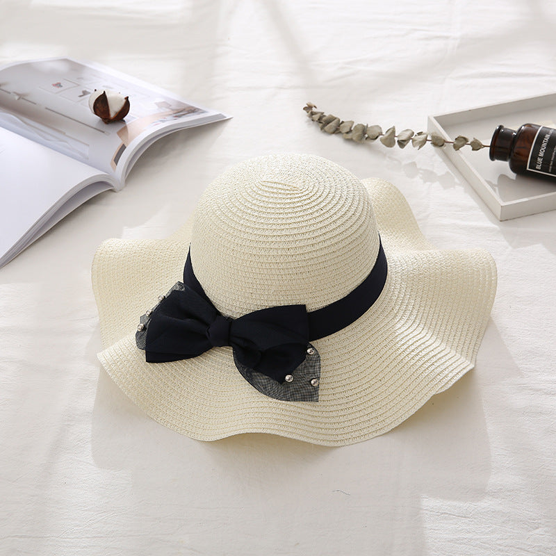 Women's Wavy Edge Big Brim Straw Hat