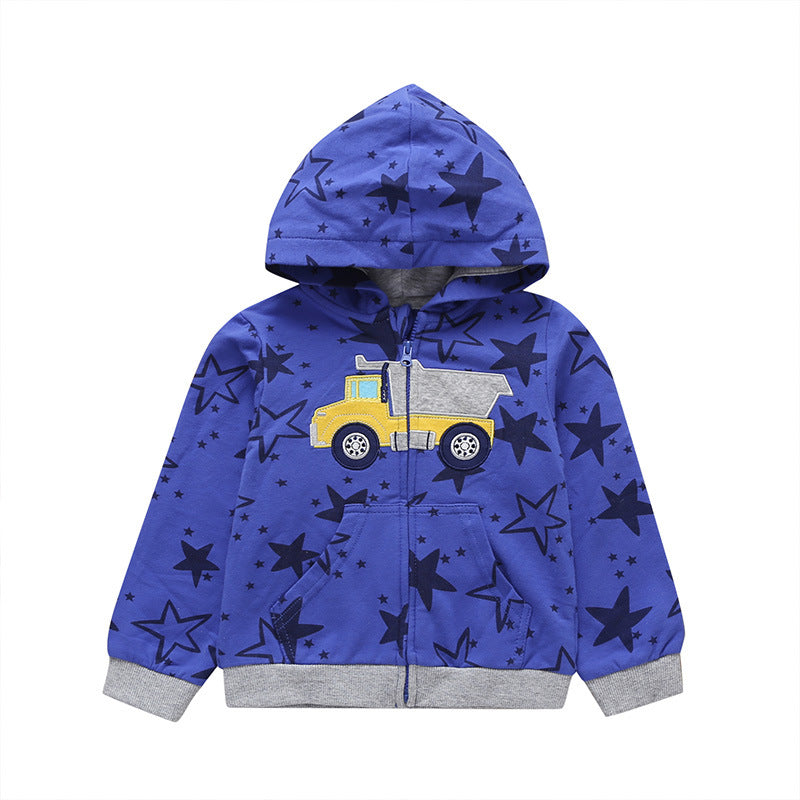 Little Baby Infant Dinosaur Cartoon Hooded Kids Cute Boys Outwear Sweatshirt