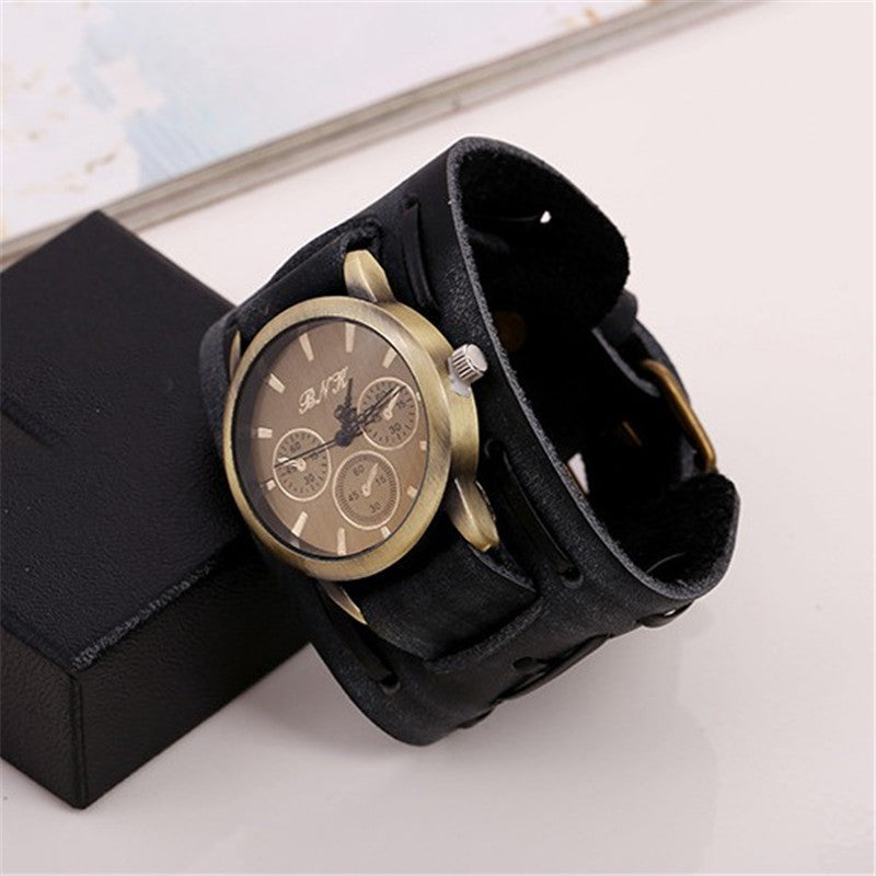 Accessories Foreign Trade Watches Retro Cowhide Watches Punk Watches Men'S Wrist Watches