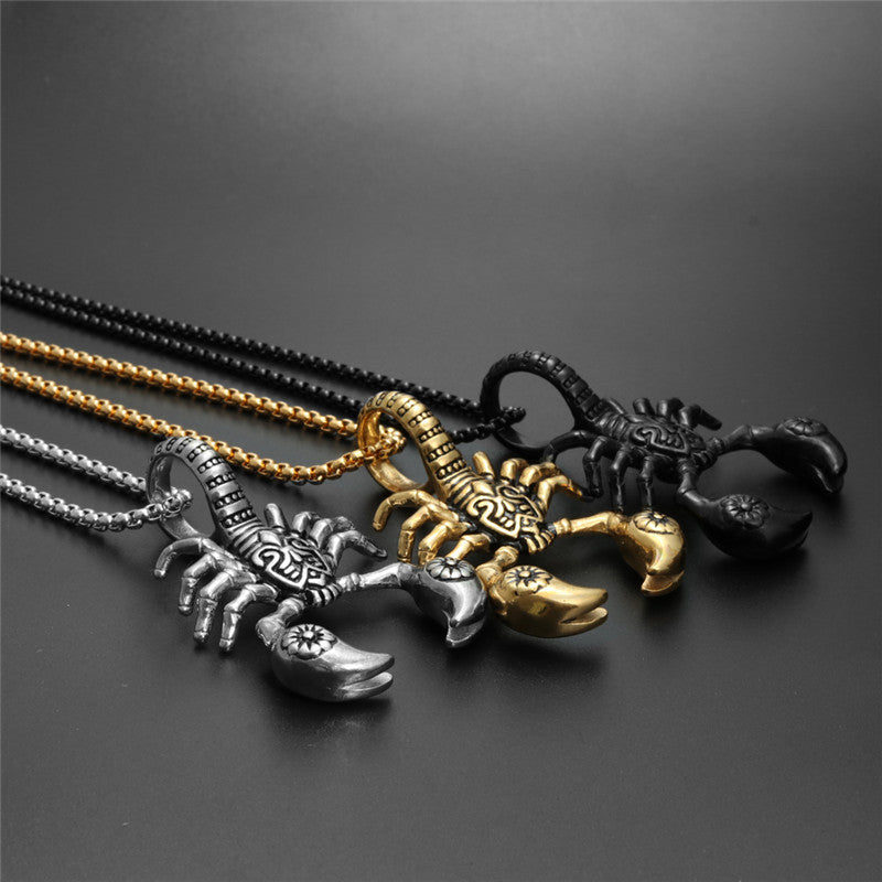 Scorpion Pendant Necklace 316L Stainless Steel Men Chain Necklace Jewelry