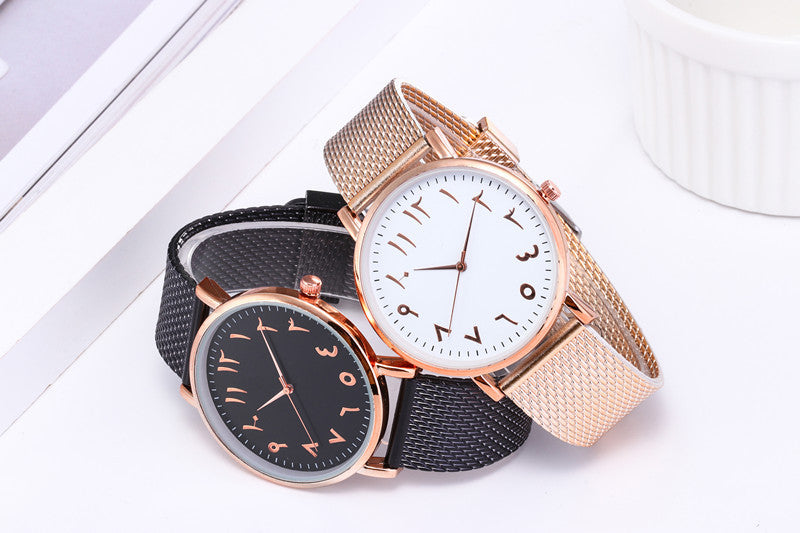 Creative Quartz Watches Couple Watches Digital Mesh Band Watches