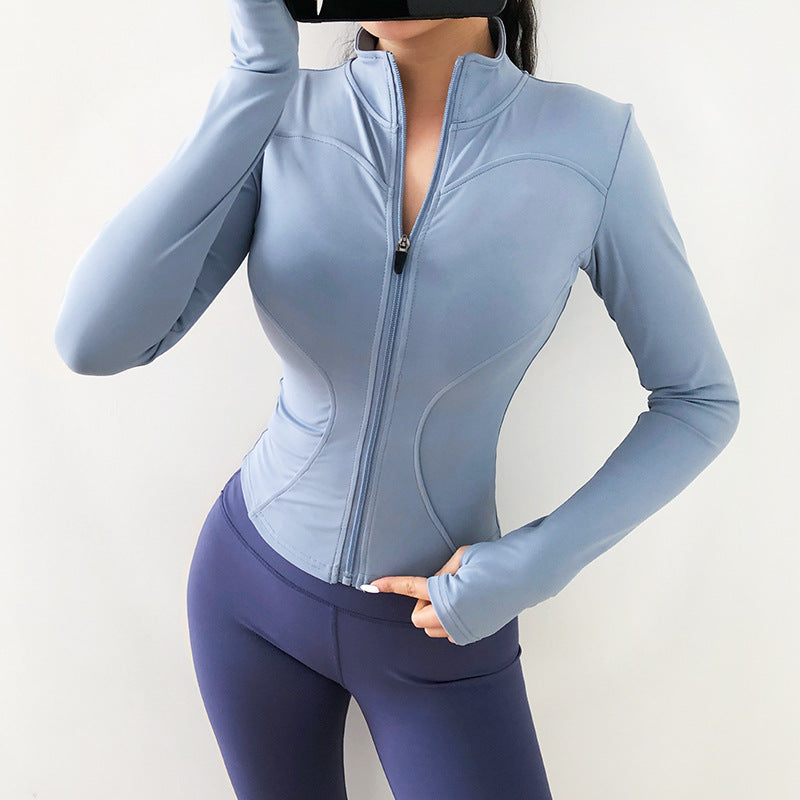 Crop-Tops Sweatshirts Gym Jacket Fitness Coat