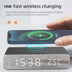 Electric Wireless Phone Charger, Clock, HD Thermometer, Mirror, Clock with Charger - Minihomy