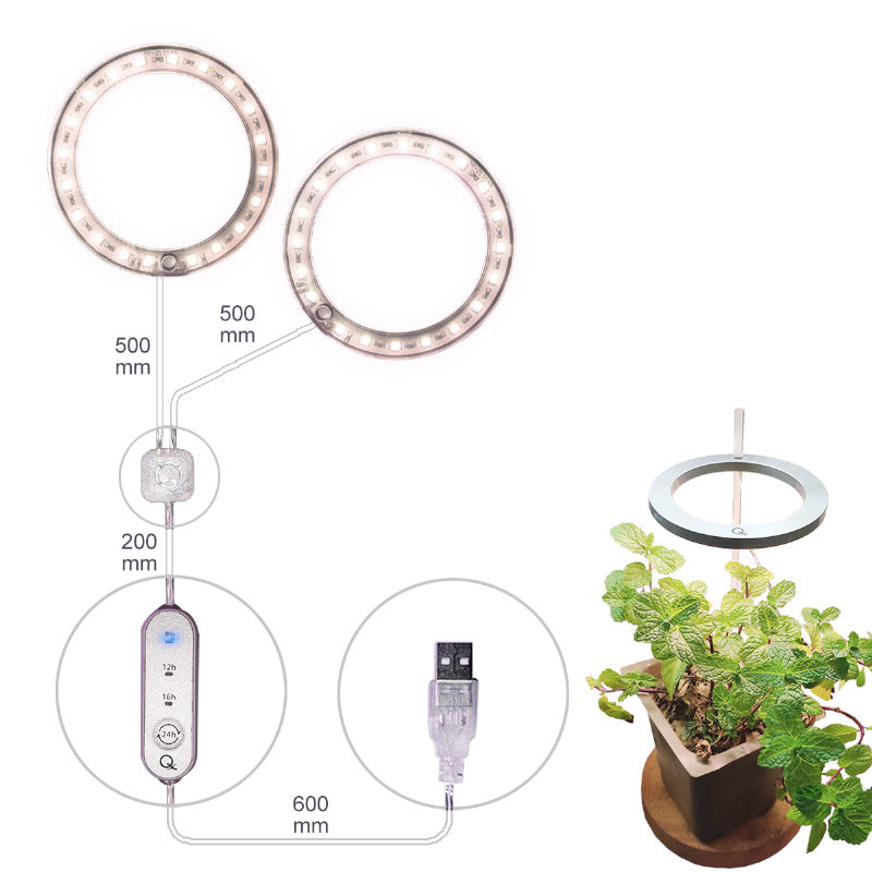 LED Grow Light Full Spectrum Angel Ring Phyto Grow Lamp USB Phytolamp - Minihomy