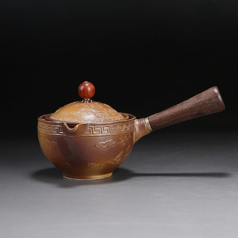 Steep Serenity with this Handmade Ceramic Side-Handled Teapot