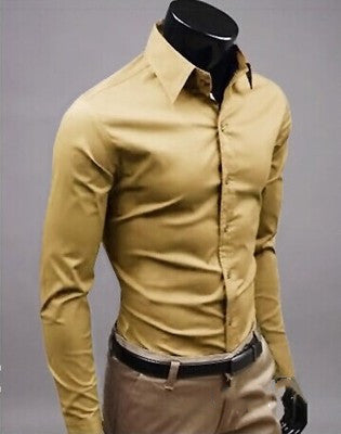 Business Shirt Candy Color Men's Casual Long-Sleeved Shirt