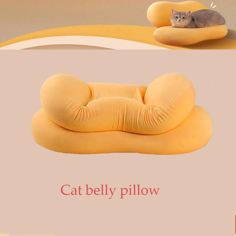 Deep Sleep Cat Belly Pillow - Memory Foam Neck Pillow for Travel & Home - Minihomy