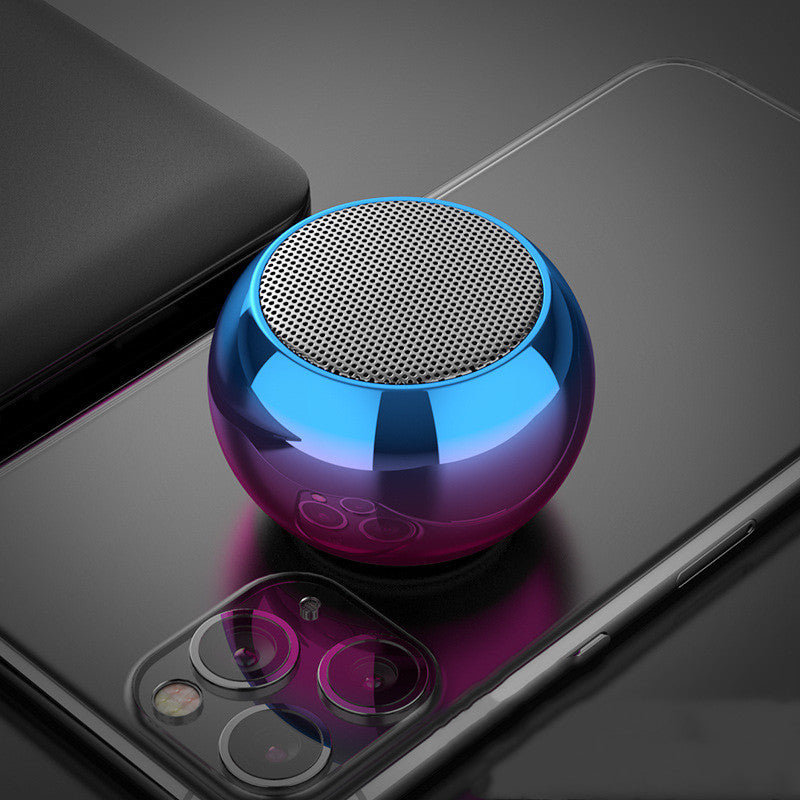 M3 Colorful Wireless Speakers 3D Mini Electroplating Round Steel Cannon Blue tooth Speaker Radio Support U Disk Subwoofer - Minihomy