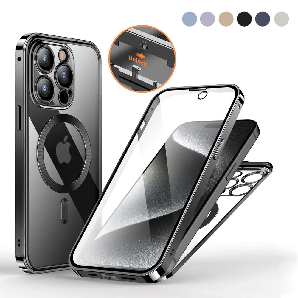 Full Protection Phone Case with Magnetic Wireless Charging & Double Lens - Minihomy