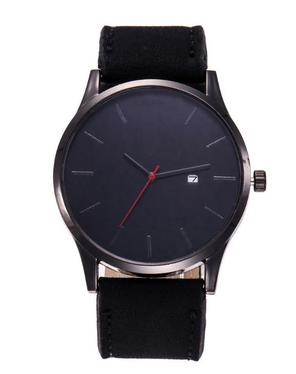 Men watch Fashion Business Large Dial Watch For Men's Matte Belt Simple Quartz Wrist Watch Men clock