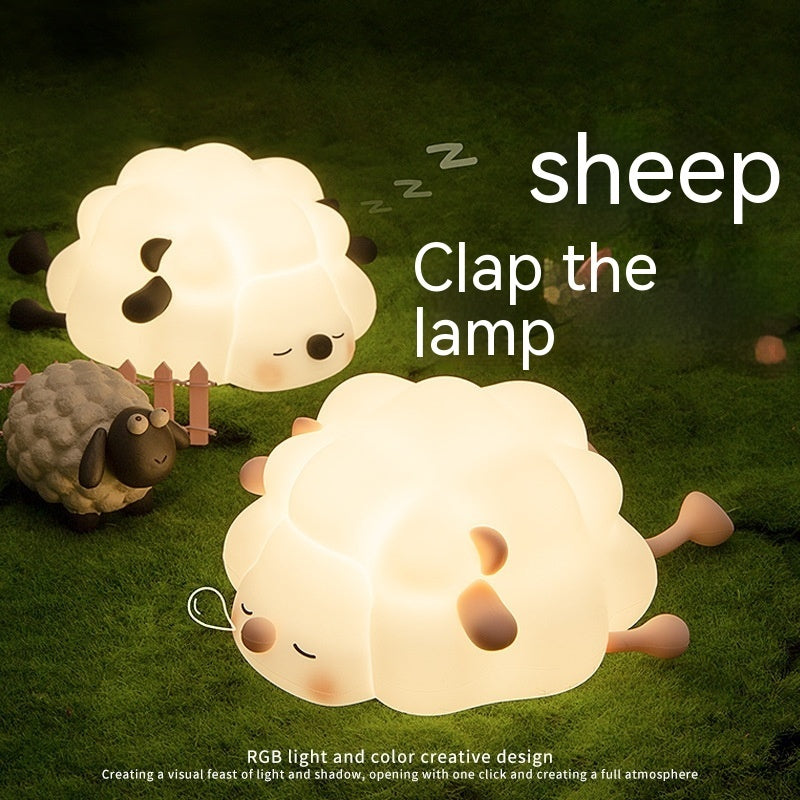 Cute Sheep Night Light for Kids - Rechargeable, Dimmable & Timing Sleep Lamp