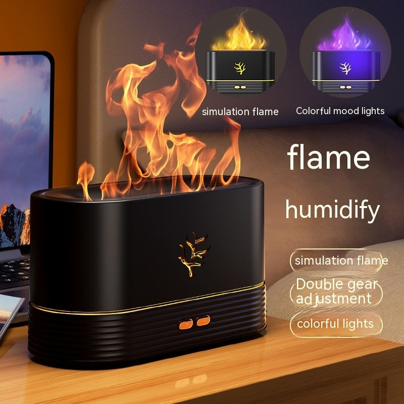 Flame Humidifier USB Smart Timing LED Electric Aroma Diffuser Simulation Fire Night Lamp Home Decor - Minihomy