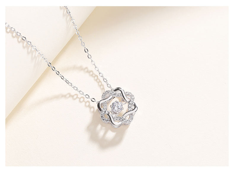 Silver zircon necklace for women