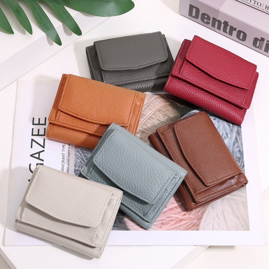 Minimalist And Creative Multi Card Mini Leather Wallet