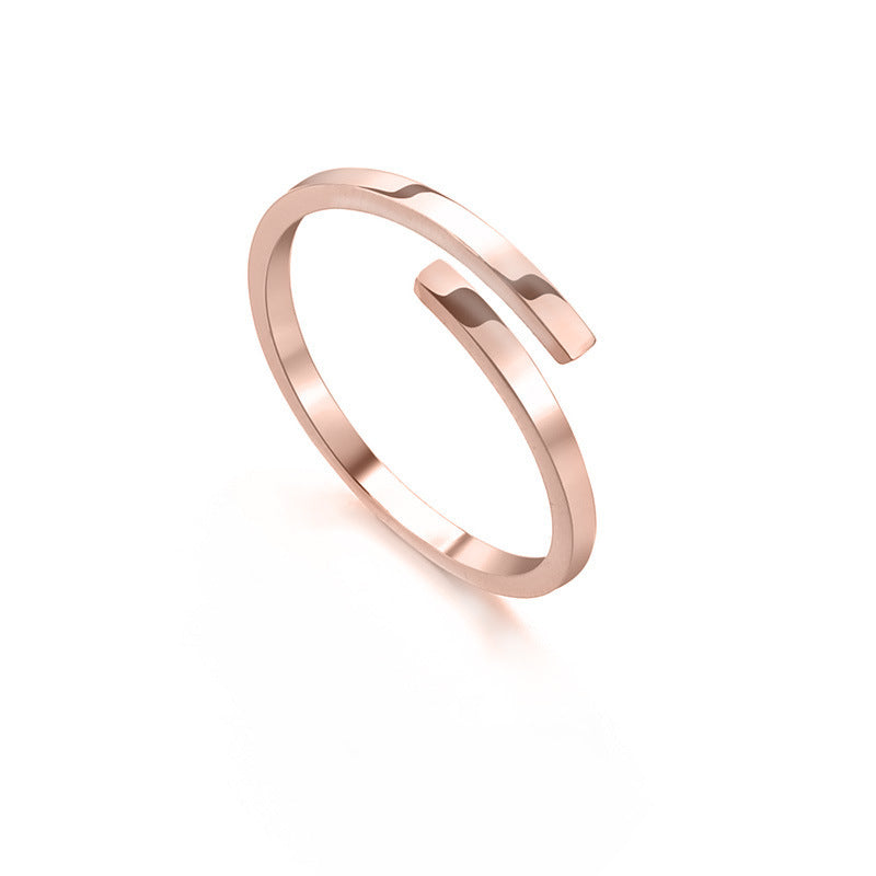 Glossy Plain Ring Titanium Steel Ring Women