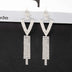 925 Silver Needle Ornaments Rhinestone Letter B Earrings Banquet Tassel Ear - Minihomy