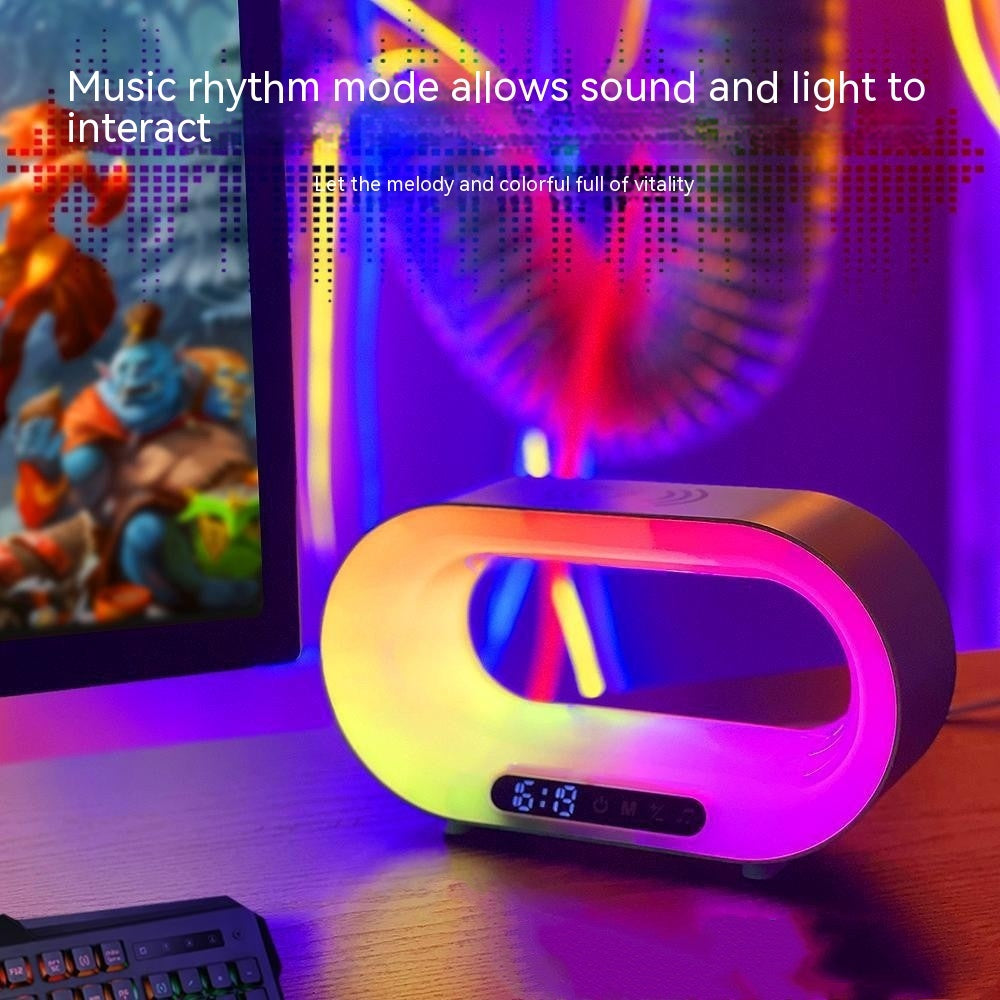 Multi-function 3 In 1 LED Night Light APP Control RGB Atmosphere Desk Lamp Smart Multifunctional Wireless Charger Alarm Clock - Minihomy