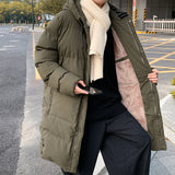 Men's Mid Length Winter Plush And Thickened Japanese Work Clothes Cotton Coat