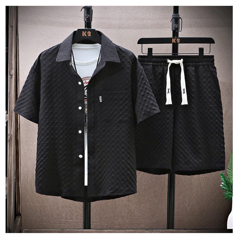 Youth Summer Suit Men's Loose Casual Shirt Short-sleeved Shorts